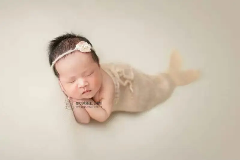 New Style Baby Mohair Mermaid Snuggle Sack Newborn Baby Girl Swaddle Blanket Newborn Cocoons Baby Sacks Photography Prop