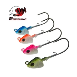 ESFISHING Fishing Hooks Jig head 4pcs 7g 14g 1/0 2/0  hook Fishing Lures Soft Bait for perch seabass pike