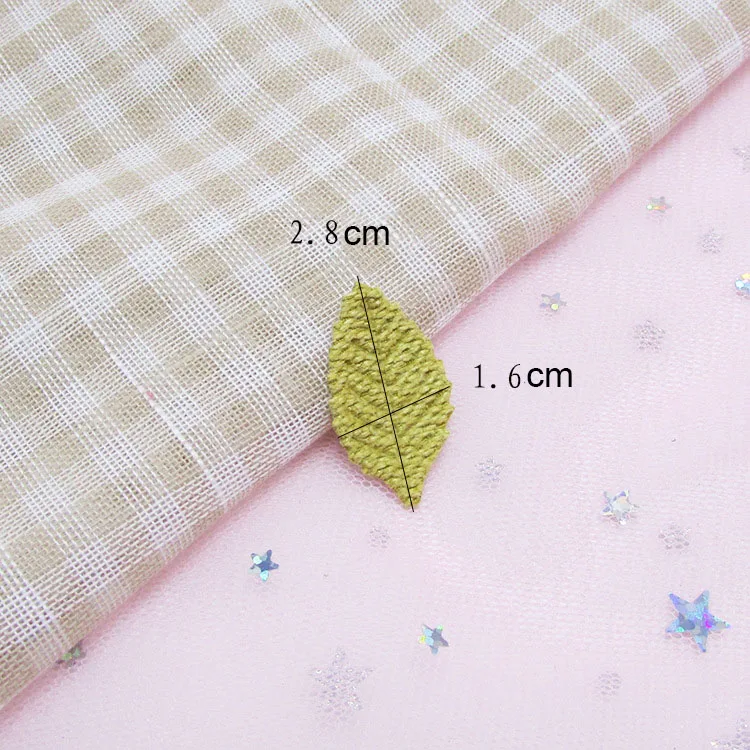 80 Stück 2,8x1,6cm Häkelblatt-Polsterapplikationen, künstliche Patches für DIY-Bastelarbeiten, Haarspangen-Dekoration – Detail 1