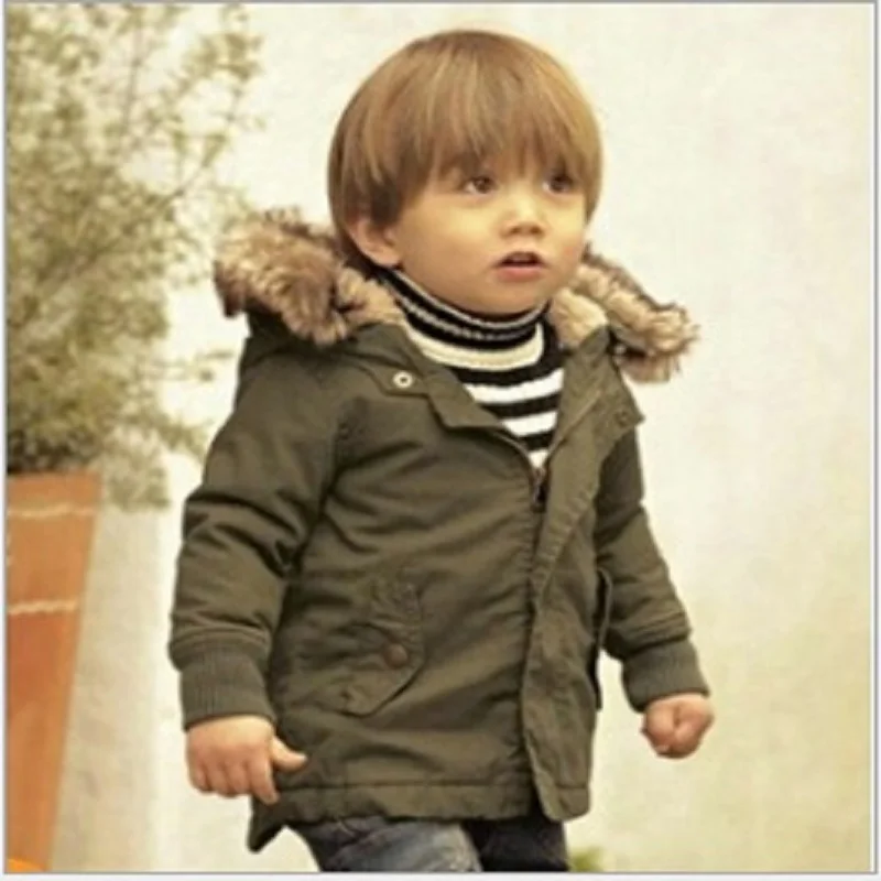 

Hooyi Children Down Jacket Hoodies Boy Coat Green Kids Jacket Baby Boys Clothes Outfits Winter Fleece Outerwear Top Quality 1-5Y