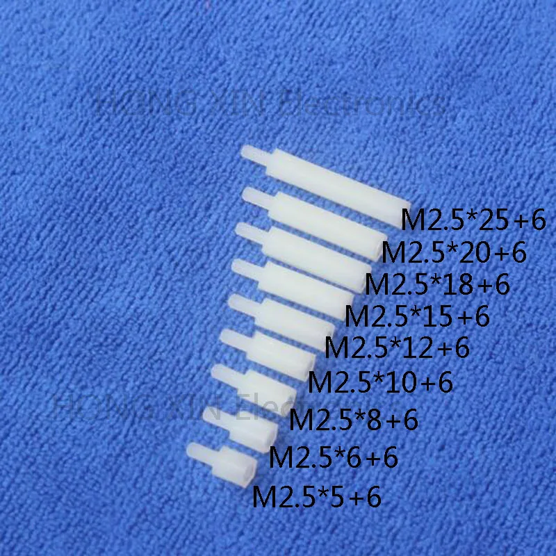 M2.5*5+6 1pcs White nylon Standoff Spacer Standard M2.5 Male-Female 5mm Standoff Kit Repair parts High Quality