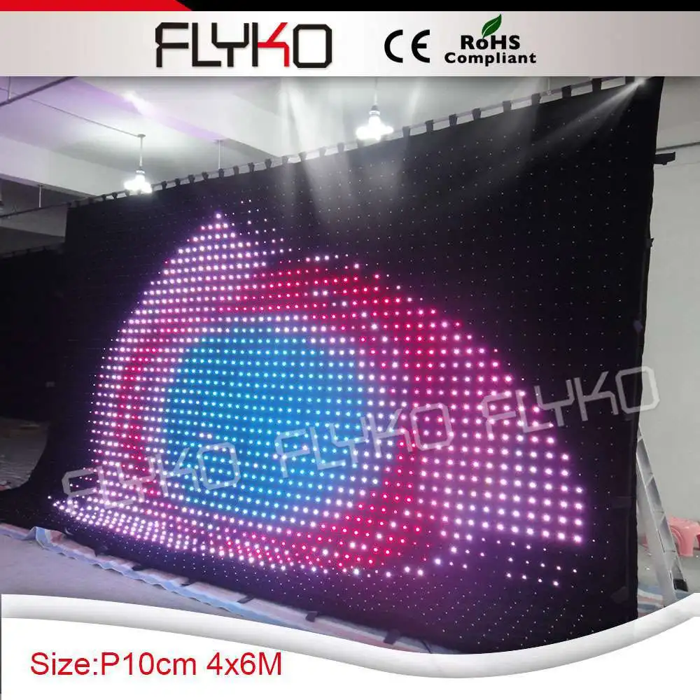 

4x6m high quality led curtain for led light background / led vision curtain