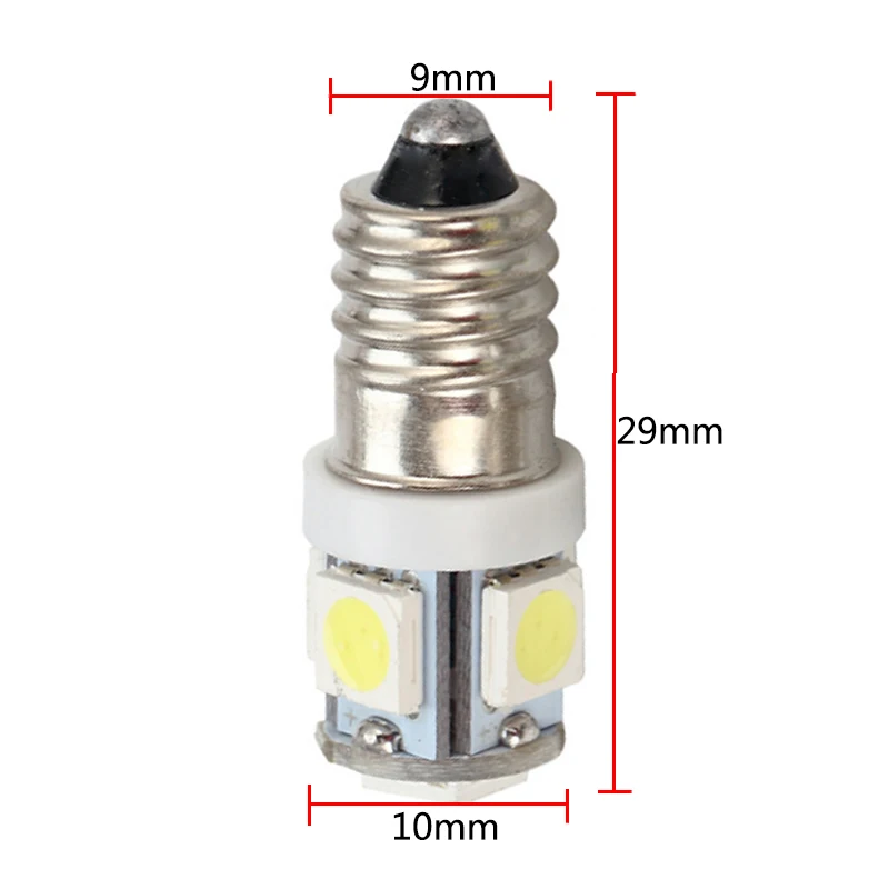 Motocicleta Interior LED Light, Lanterna, Lâmpada Tocha, Auto Luz, Instrumento Parafuso Lâmpada, Branco, Vermelho, Verde, Azul, DC 6V, 12V, 24V, E10, 20Pcs