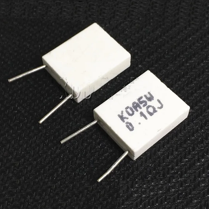 10pcs 5W 0.1 ohm 0.1R BPR56 Non-inductive Ceramic Cement Resistor Wirewound Resistance Kit DIY Electronic