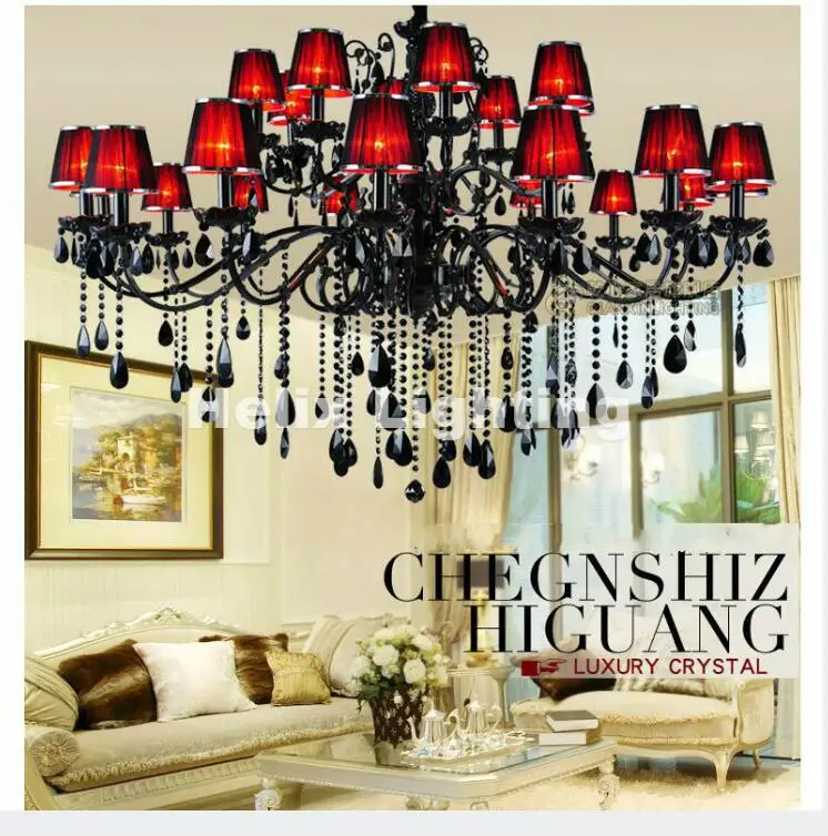 

Modern European Black Crystal Chandelier Lighting Top Luxury Factory Direct Selling 15L/18L/24L Design Crystal Chandelier Lights