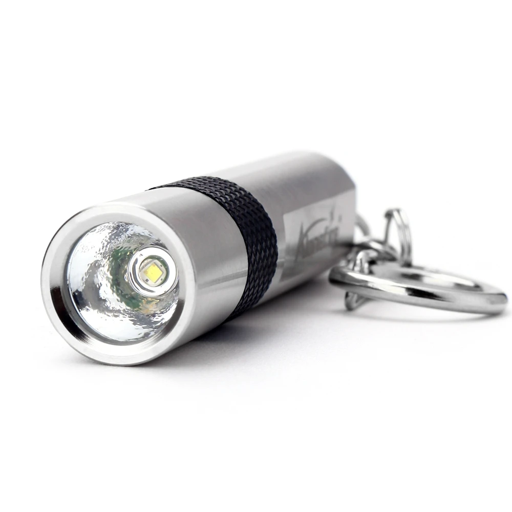 Mini Stainless steel Flashlight Waterproof Cool Keychain light Portable Torch Outdoor Hiking Kids Night Emergency Lighting Lamp