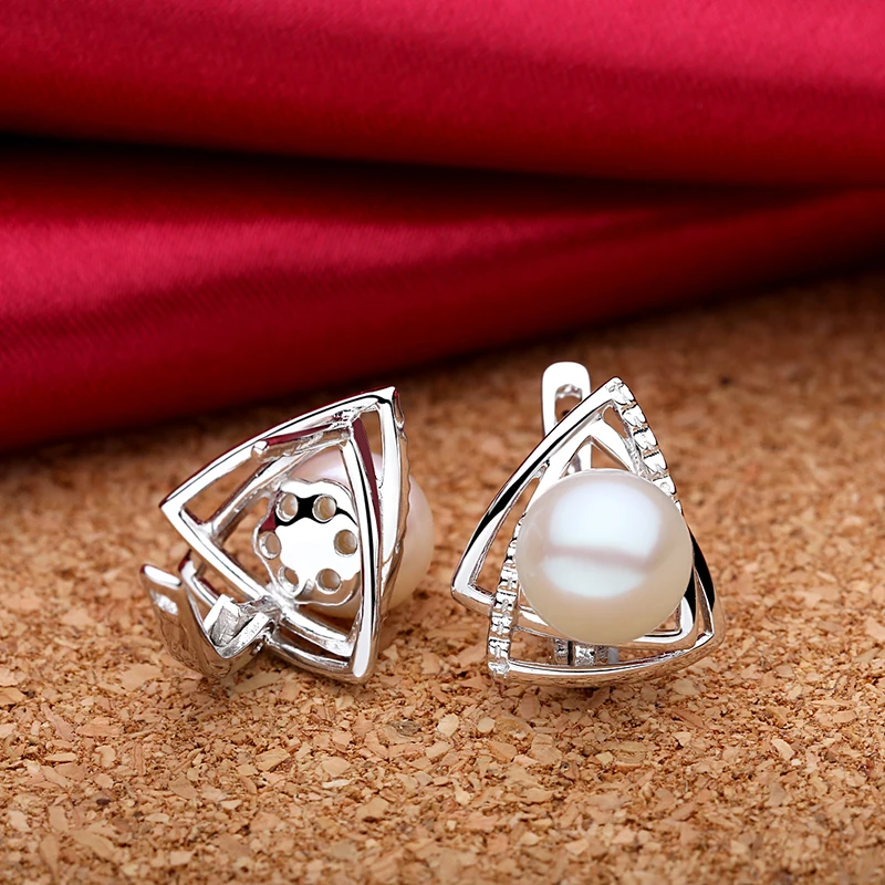 Sinya Natural Freshwater Pearls Fine Jewelry 925 Sterling Silver Earrings for Women Lover Mum Fashion Gift
