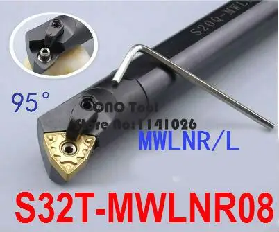 S32T-MWLNR08/ S32T-MWLNL08 32mm Lathe Cutting Tools CNC Turning Tool Machine Tools Internal Metal Lathe Tool Boring Bar MWLNR/L