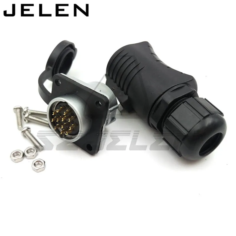 XHE20, 12 pin waterproof connector ,IP67, LED power cable connector, pancl cutout 20mm, 12pins Plugs and sockets