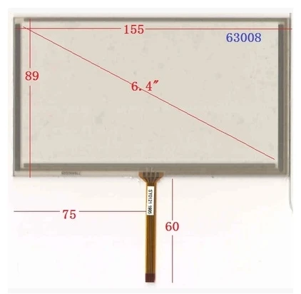 

6.4 inches 155*89 mm 63008 GPS industrial control high quality touch screen