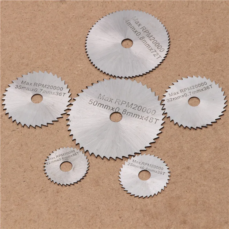 7 PCS HSS Circular Saw Blade Wood Cutting Woodworking Discs Drill Mandrel Cutoff For Rotary Tools Metal Cutter Power Mandrel Set