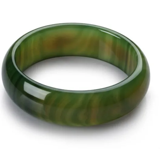 

fine jewelry Lightweight and luxury national style jewelry green agate and chalcedony elegant mother Bracelet bangle