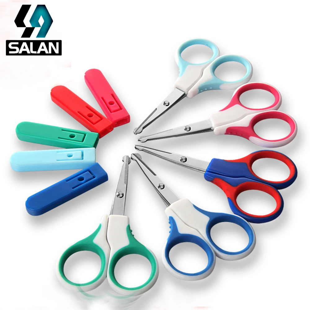 New cute stainless steel scissors with cut sets of student safety scissors children scissors baby food supplement scissors