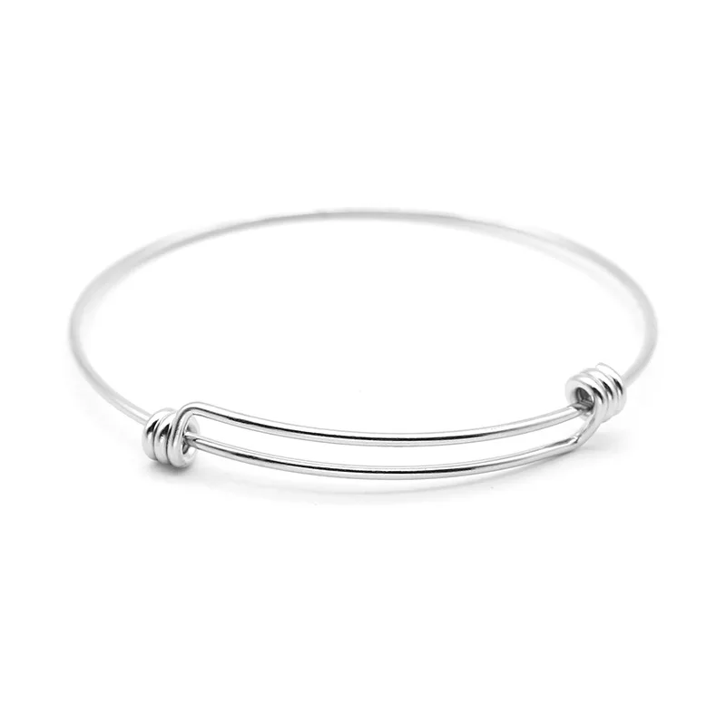 Aiovlo Stainless Steel Adjustable Starter Bracelet Bangle Fit Pendant Charm Beads DIY Fine Bracelet Jewelry for Women Gift