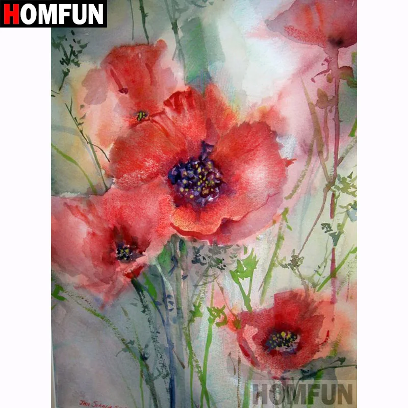 HOMFUN Pieno Quadrato/Rotondo Trapano 5D Pittura Diamante FAI DA TE \