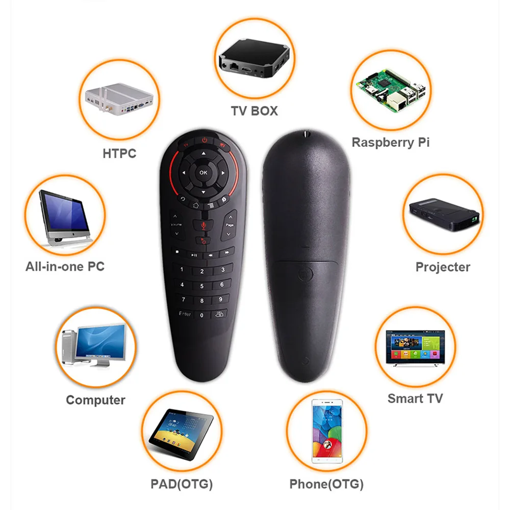 VONTAR G30S Suara Remote Control Air Mouse Wireless Mini Keyboard dengan IR Belajar untuk Android TV Box PC