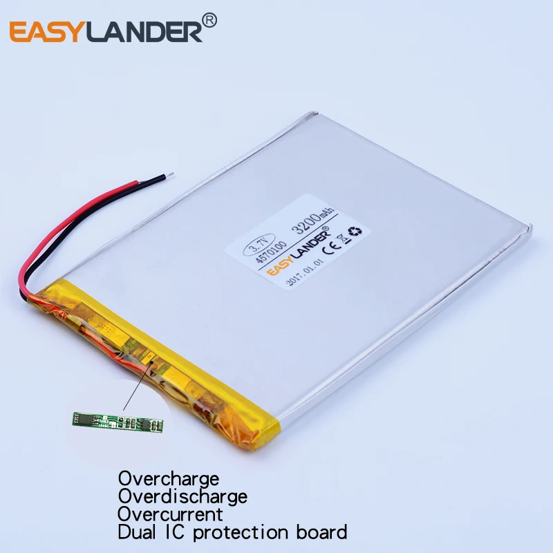 4570100 3.7V 3200mAh Rechargeable Lithium Li-ion Polymer Battery 456999