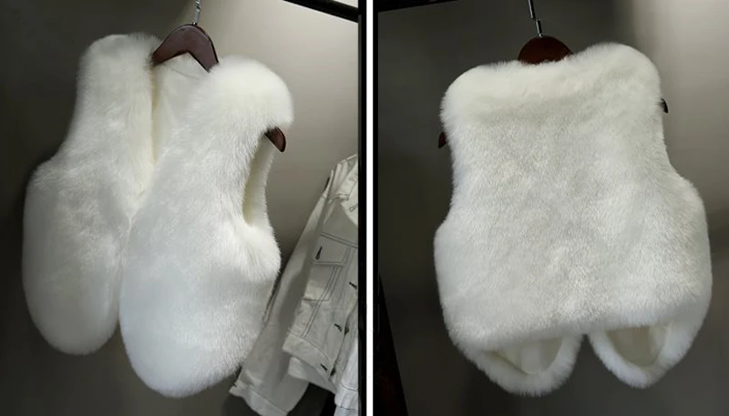 Jesień zima nowy faux fur coat krótki koreański sztuczne futro (królik) kamizelka damska futro kamizelka 3xl