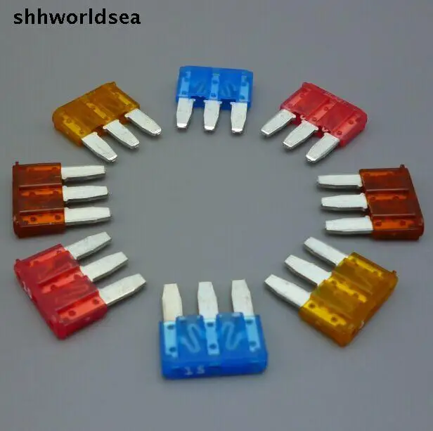 shhworldsea 80PCS 3p car fuse auto blade fuse 5A 7.5A 10A 15A