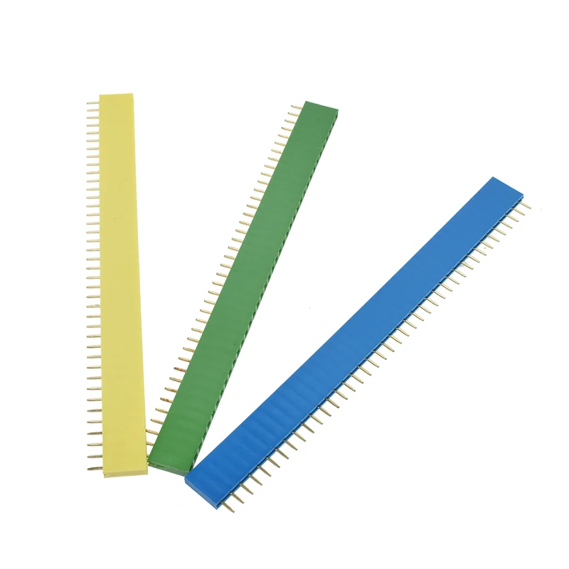 12 قطعة 2.54 مللي متر Preto + Branco + Vermelho + Amarelo + أسود + azul Unica Linha Masculina 1X40 1*40 رأس دبوس Tira ROHS CGKCH090 أنثى