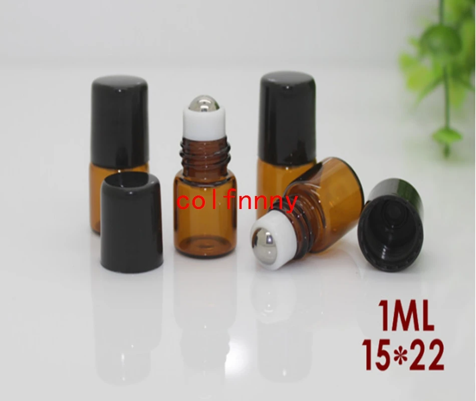 Wholesale 1ML 2ML Dram Amber Roll on Glass Bottle, 2CC Sample Vial, Small Essential Oil Bottle + Metal Roller Ball