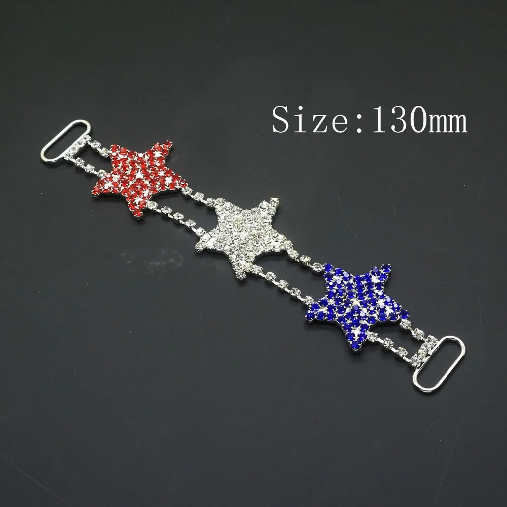 Creative 2pcs/lot 130mm*25mm star shape of crystal rhinestone bikini connector chain/ Diamond bikini buckle