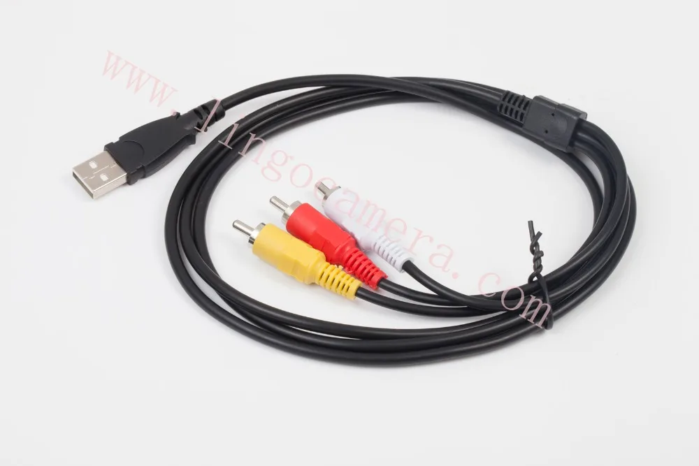 1.5m 5ft Male A to 3 RCA AV A/V TV Adapter Cord Cable USB red yellow White T.V