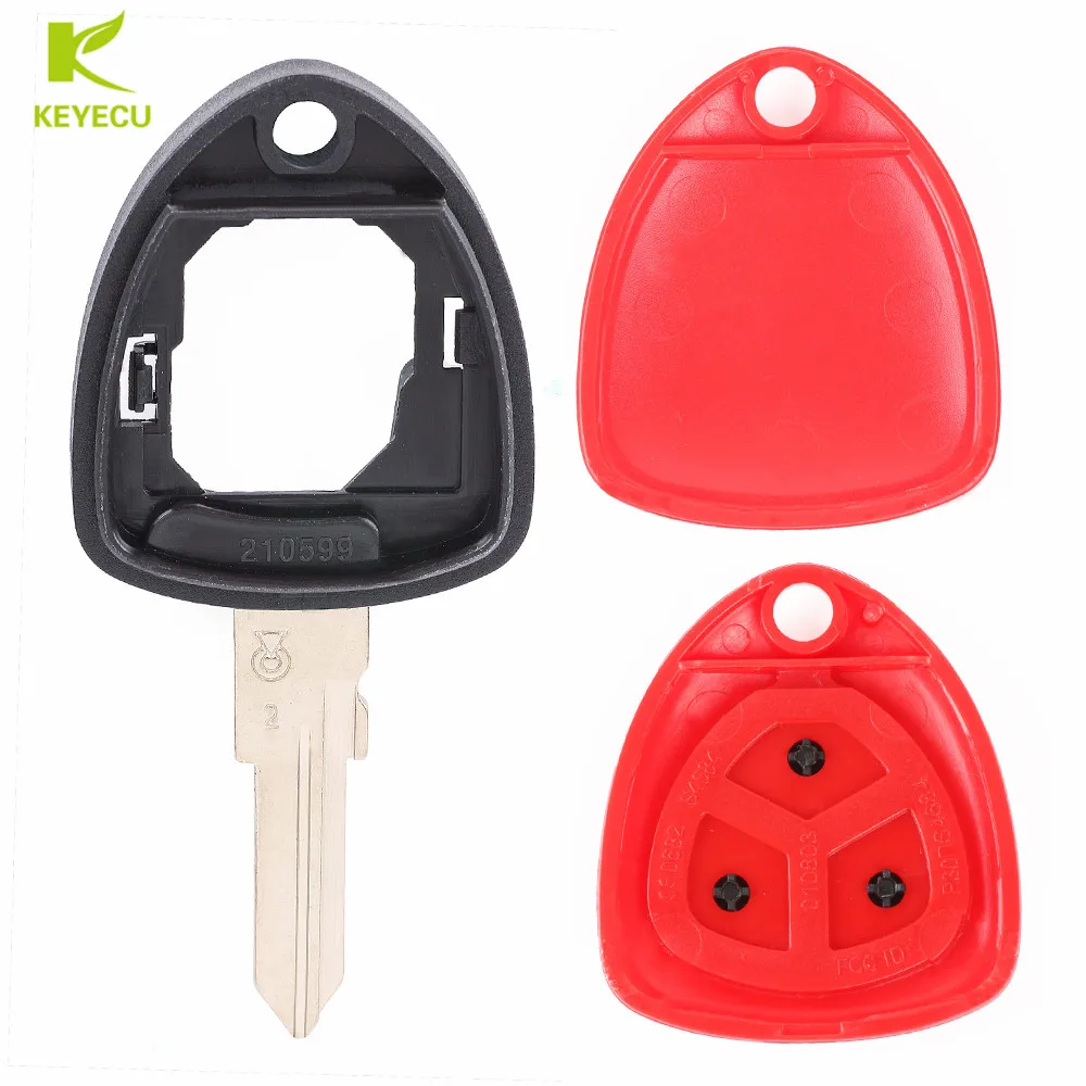 KEYECU New Replacement Remote Key Shell Case Fob 1 /3 Butttn for Ferrari F430 Uncut Blade Without Logo