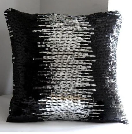 Silver Sequin and Wave Cushion Cover, Europe Style Mat, Sofa Cushion Cover, Home Bed, Car, 43cm, New Arrive, Wholesale