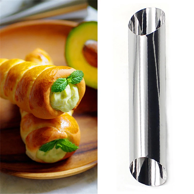 5pcs DIY Horn Croissants Mold Cake Baking Moulds Cannoli Screw Tubes for Cake and Bread Pastry Baking Mold Party Kitchen Tool