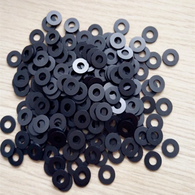 100pcs  M1 thickness 0.2 mm High Precision Black Color Polyslider Graphite Nylon Flat Washer