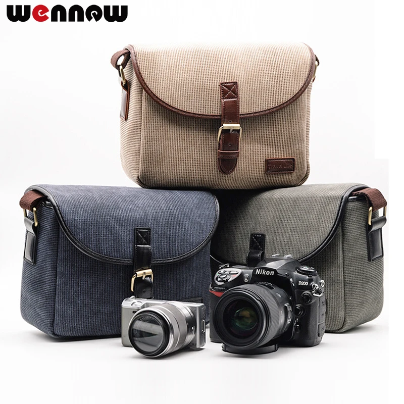 Wennew Retro torba na aparat DSLR etui na telefon ze zdjęciem do aparatu Nikon DF D7500 D7200 D5600 D5500 D3400 D3300 D3200 D3100 D3000 D5300 D5200