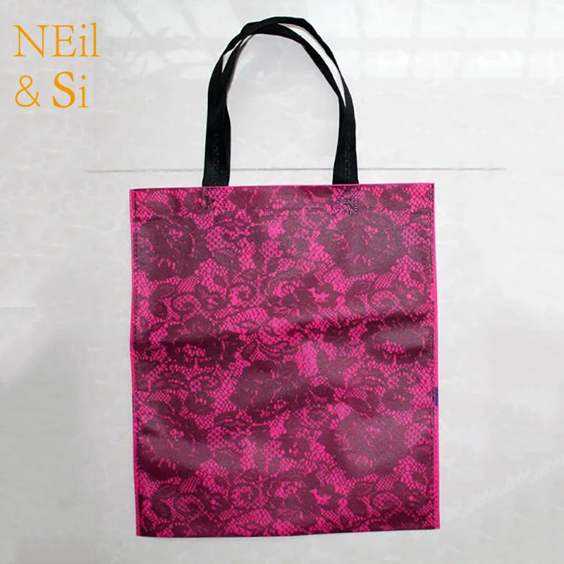 

Lace Style Handle Bag Shopping Shopping Mall T shirt Wedding Gift Favor Packaging Eco Bags Free Shipping 30x35cm