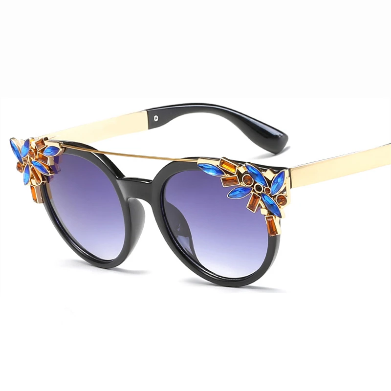 

European and American fashion personality sunglasses diamond decoration avant-garde glasses women anti UV Sun glasses