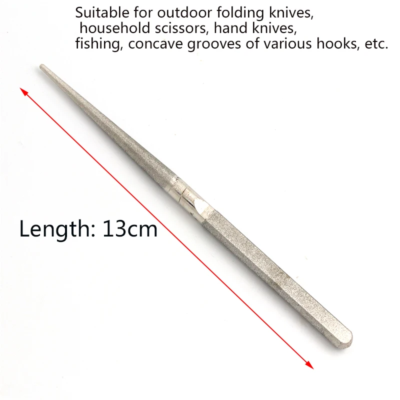 1pcs Diamond Pen Shape Fishing Hook Knife Sharpener Purpose Scissors Grindstone Portable Sharpener Bar Outdoor Tool