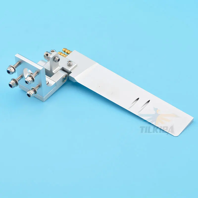 نوعية جيدة CNC سبائك الألومنيوم 68x160mm الدفة مع لاقط المياه المزدوج لقارب Rc #4