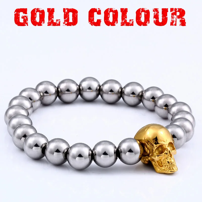 Beier 316L Stainless Steel bracelet punk skull ball Bracelet For Vintage  fashion Style Men\'s Bracelet Jewelry HSS006