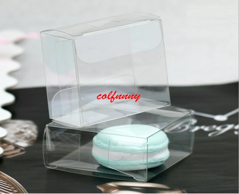 

2000pcs/lot Fast Shipping 5cm Clear Plastic Macaron Box for 1 Macarons Bomboniere Favors Candy Boxes F061303