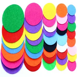 100 Pcs Circular Wool Felt Diy Crafts for Kids Felt Leaves Flowers Headwear Appliques Scrapbooking Home Decor Sewing Accessories