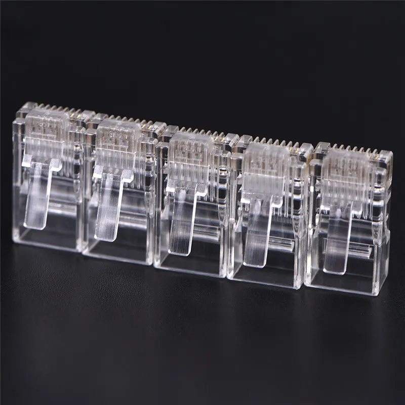 50 Buah RJ45 CAT5 CAT5e CAT6 Plug Adapter Crystal Network Modular Connector Plug 8P8C untuk Komputer