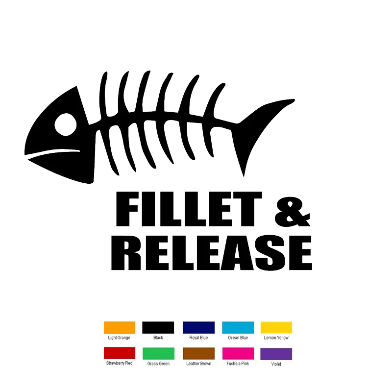 Fillet Release Fish Car Sticker For Truck Window Bumper Auto SUV Door Vinyl Decal