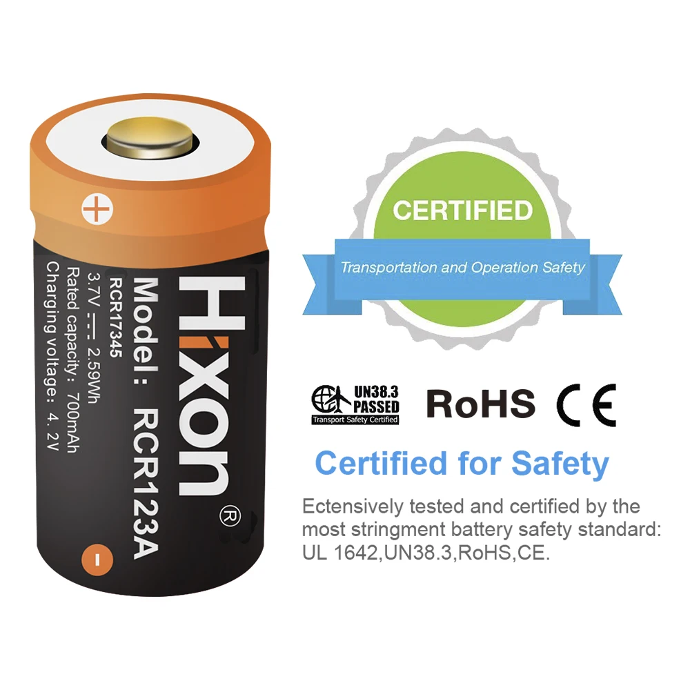 100pcs UL Certificato 700mAh 3.7V RCR123A CR123A batterie ricaricabili per Netgear Arlo HD Telecamere e Reolink