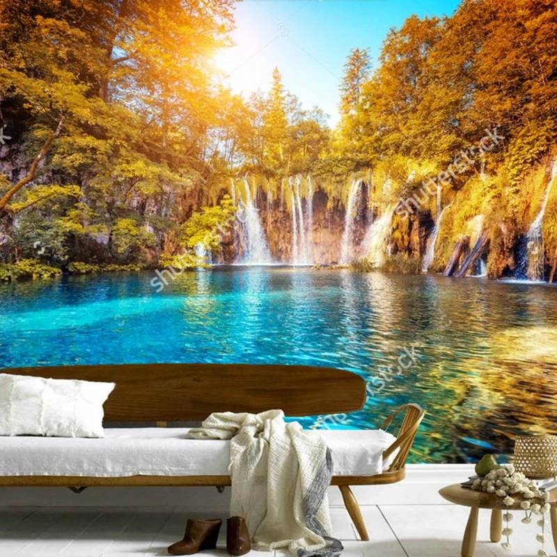 

Custom natural scenery wallpaper,Sunshine Tree Falls,3D photo mural for the living room bedroom dining room wall wallpaper