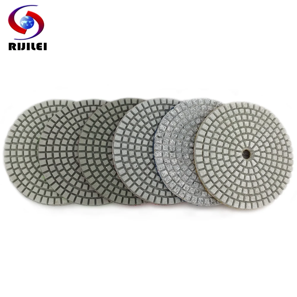 Rijilei Peças Conjunto 100 mm Almofada de Polimento a Seco Almofadas de Polimento Mármore Pedra Branco Diamante Polimento Almofada Uso para Piso Granito Hc02