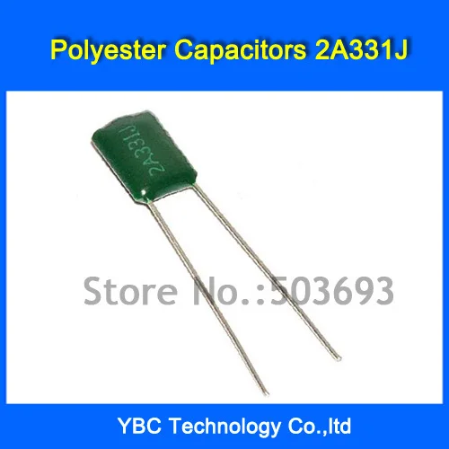 

Free Shipping 500pcs/lot Polyester Film Capacitor 2A331J 100V 0.33NF 330PF
