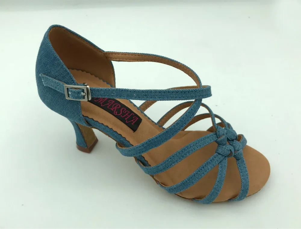 

Hot Selling womens latin dance shoes salsa ballrom tango shoes in jean 6215J fashion dancing shoes shipping free