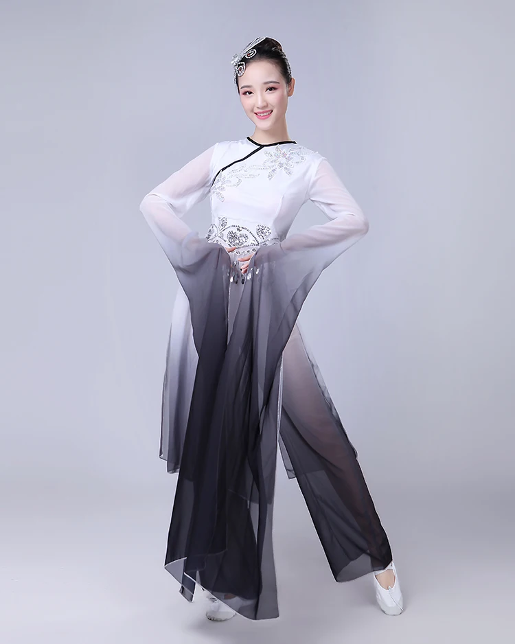 Chinese Folk Dance Classical Dance Costumes Women Water sleeve Performance Clothing Girls Long Sleeve Yangko Dance Costumes