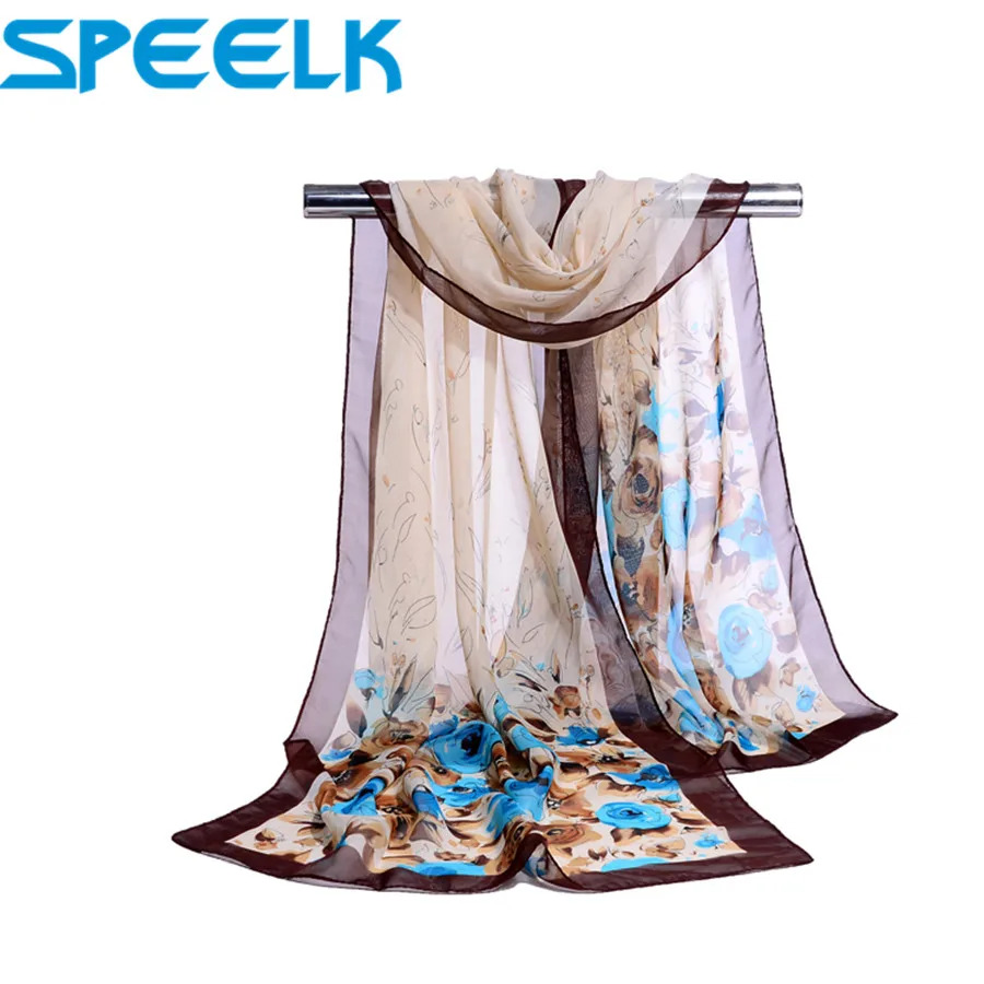 Western Style Leopard Scarf Women Chiffon Scarves Femme Thin Shawls And Wraps Flower Foulard Hijab Stoles Dropshipping