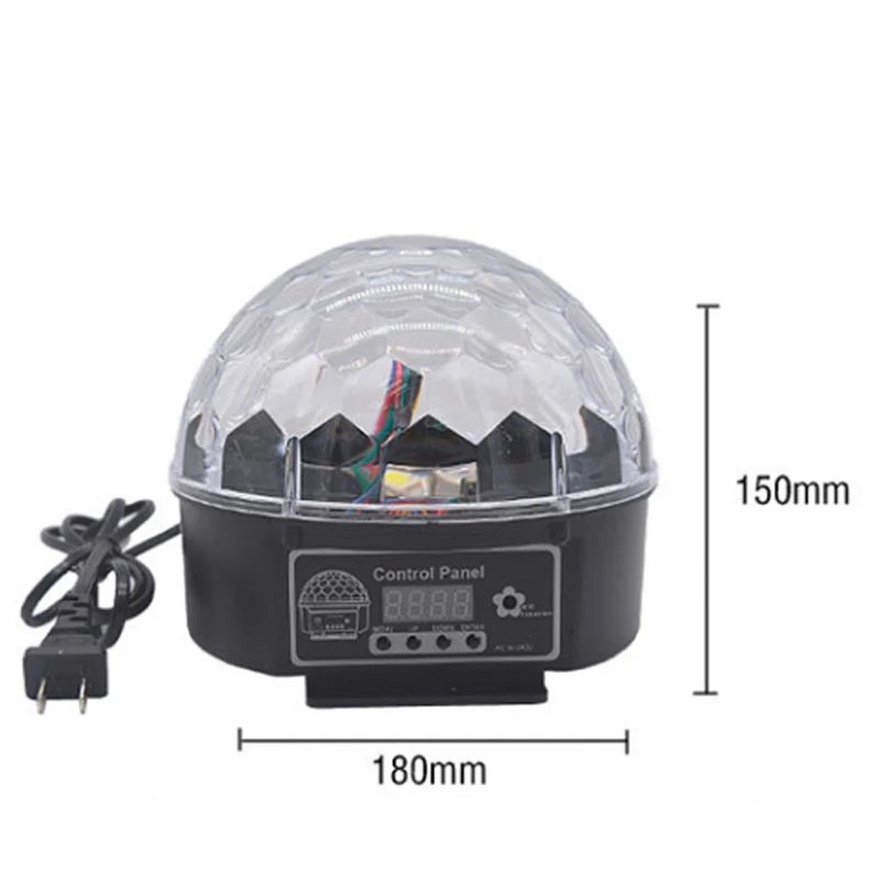 9 Colors 27W Crystal Magic Ball Led Stage Lamp Disco Laser Light Party Lights By Sound Remote DMX512 Control Laser