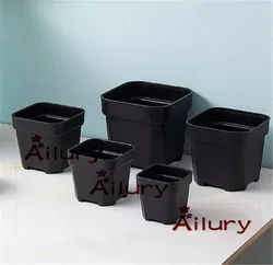 Thick Shallow Square Pot Black White Succulent Plant Sedum Centuries Conatainers,Garden Bonsai Nursery Seedling Supplies